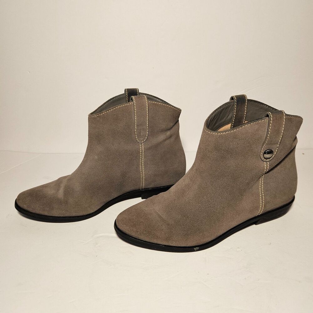 Michael Kors Women's size 7.5 Suede Ankle Boots Gray Cowboy Western Festival